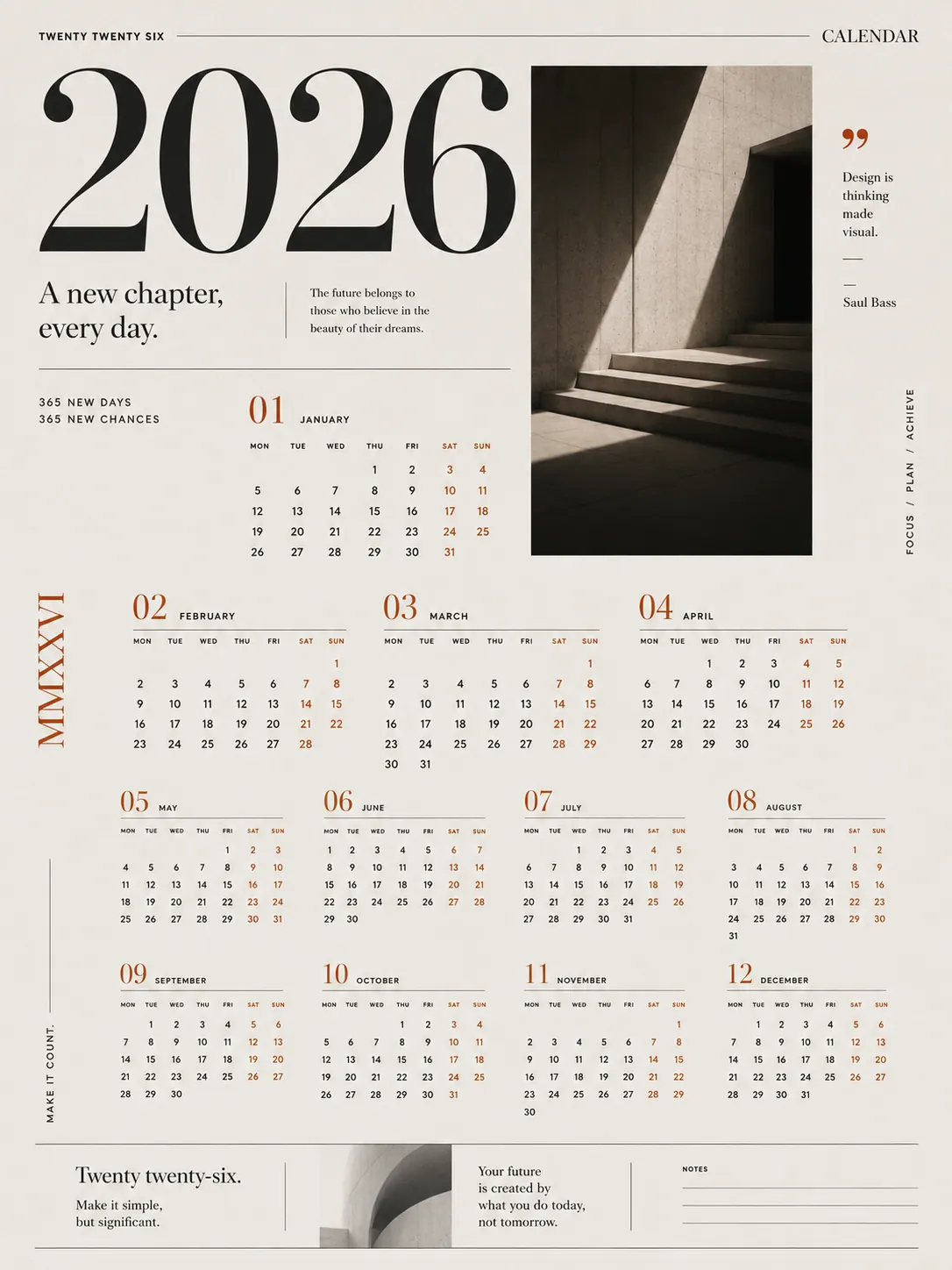 Editorial 2026 Calendar
