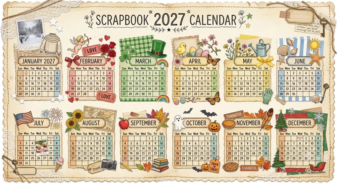 Scrapbook 2027 Calendar