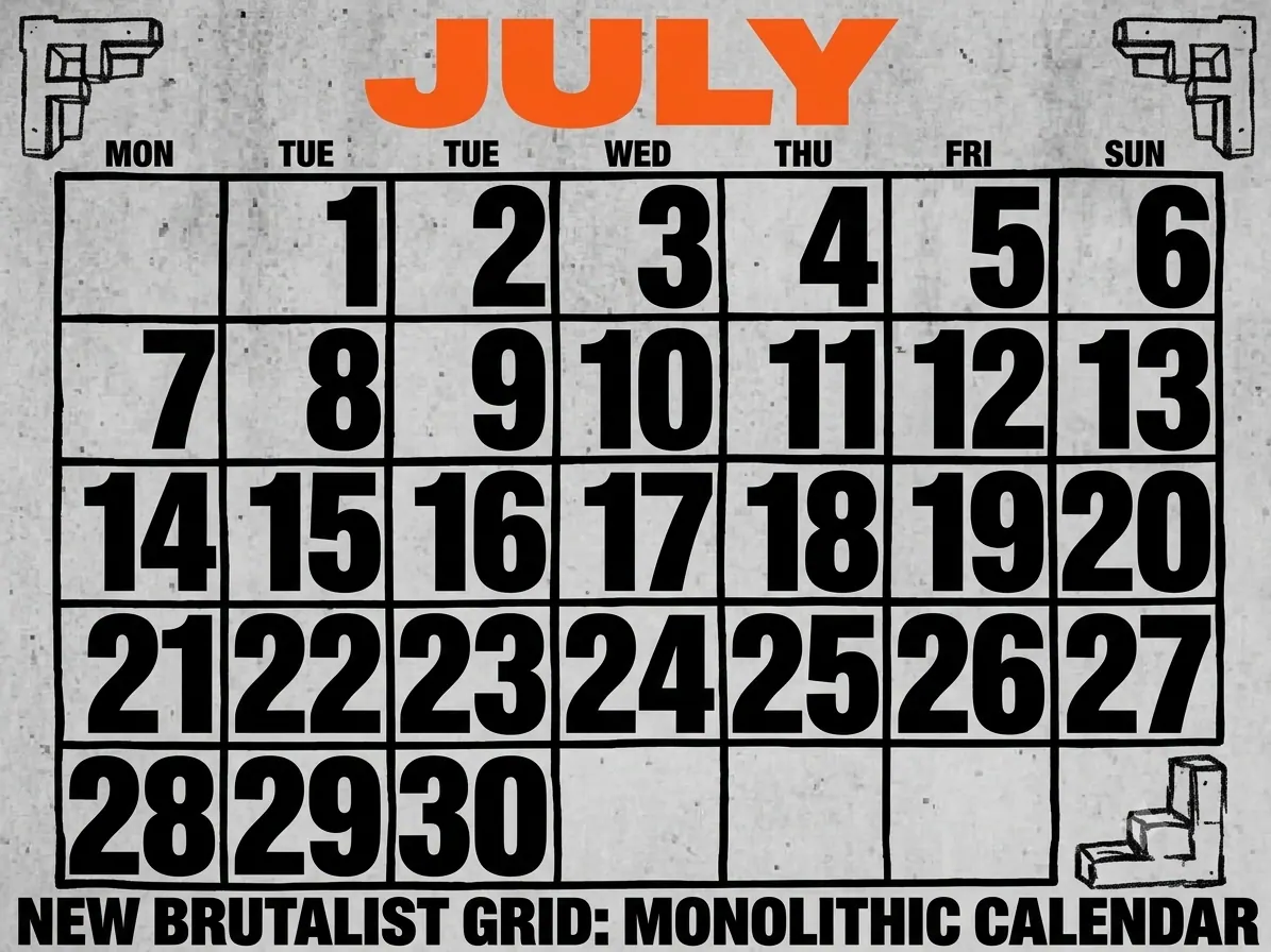 New Brutalist Grid Large Box Calendar
