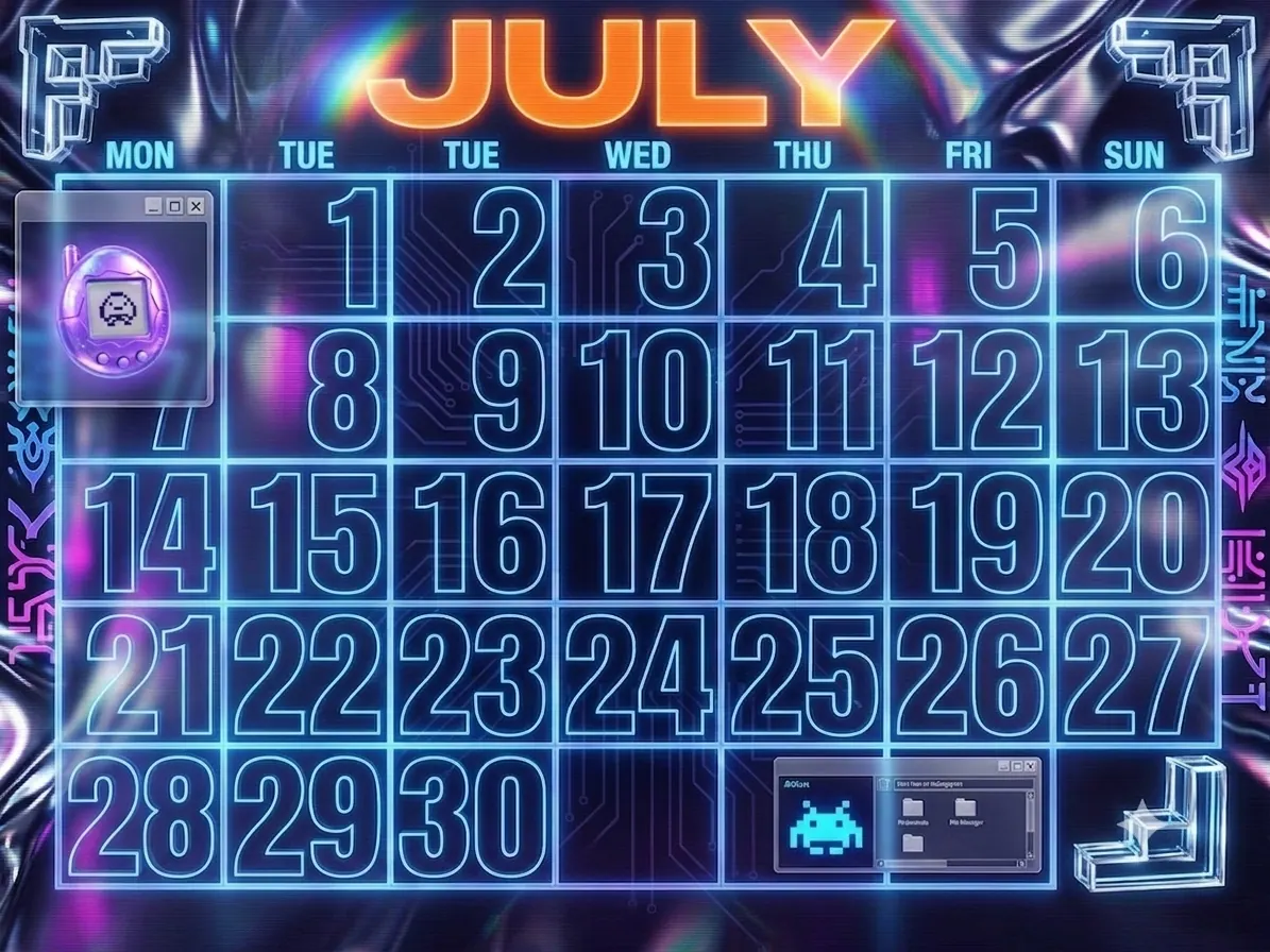 Y2K Digital Large Box Calendar