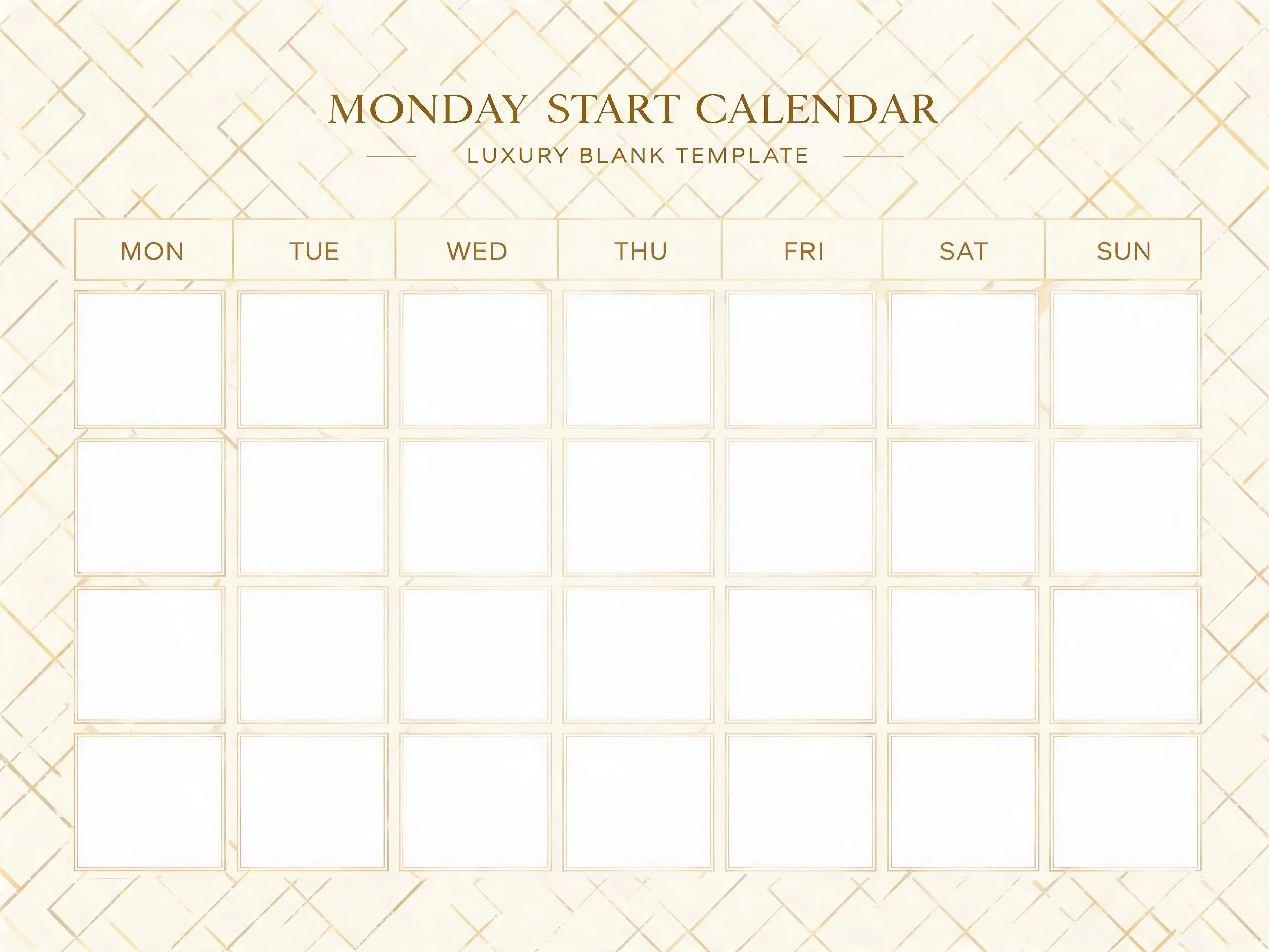 Luxury Monday Start Calendar