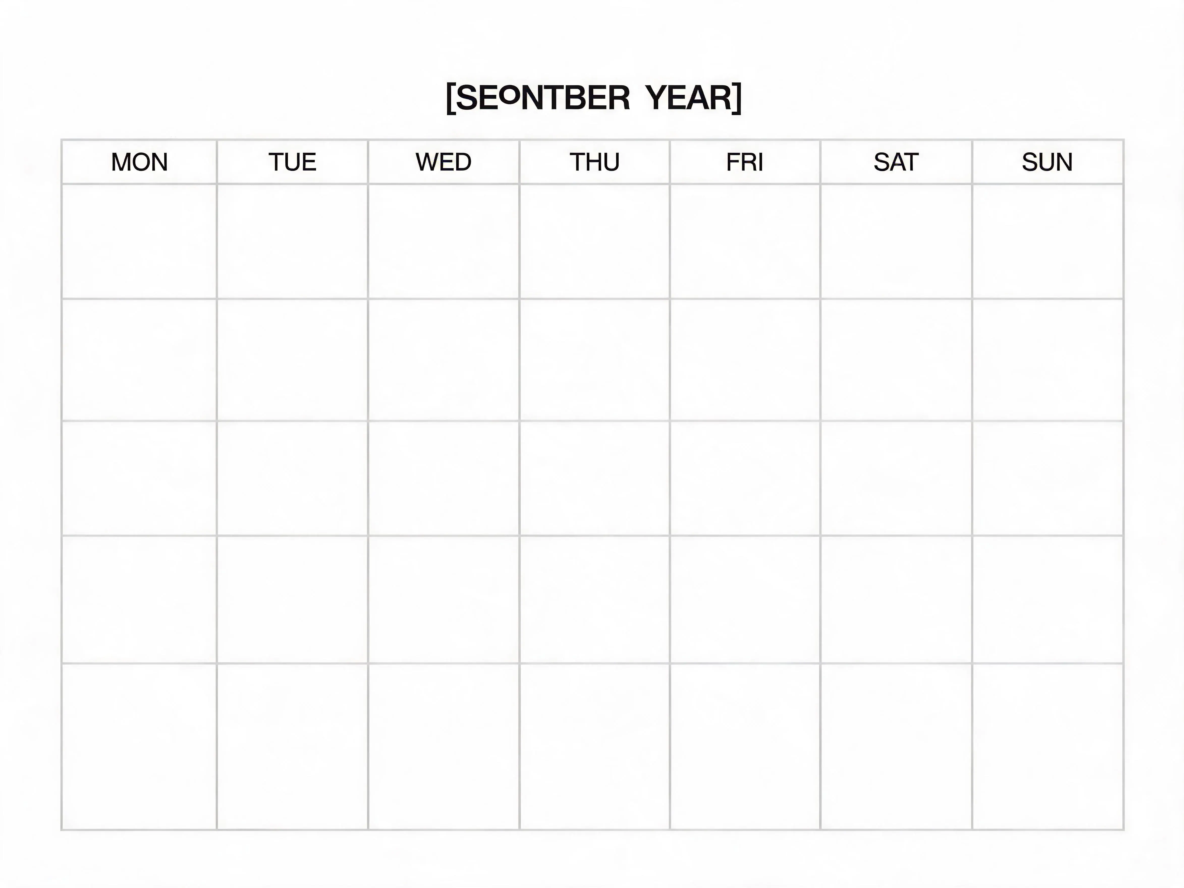 Swiss Style Monday Start Calendar