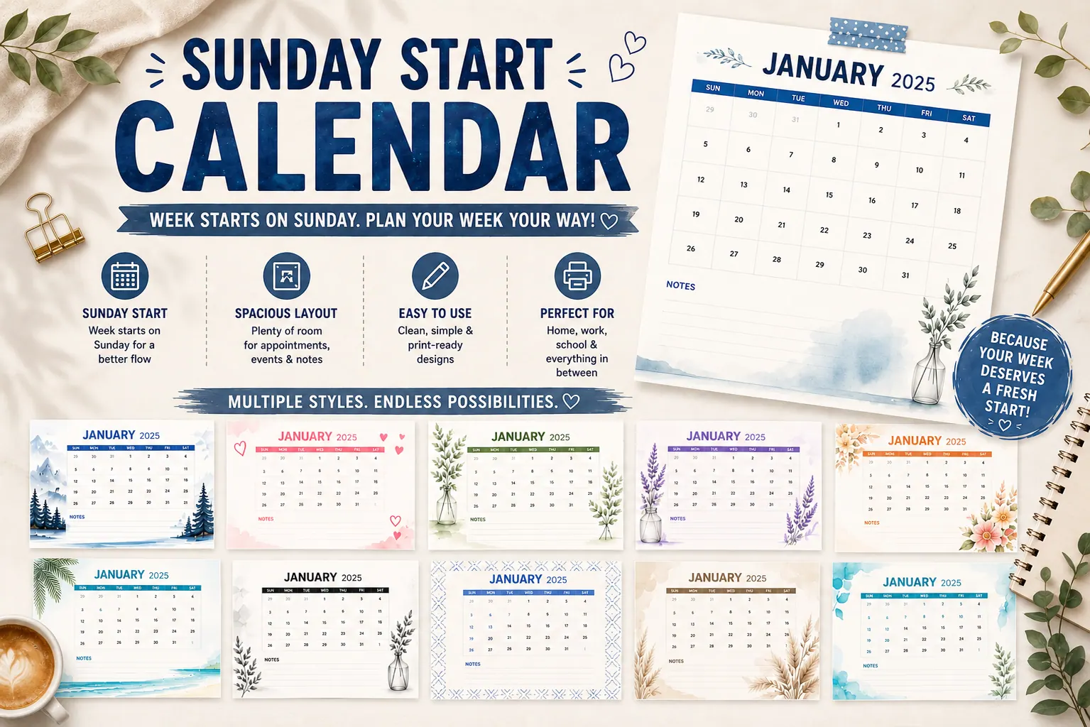 Sunday Start Calendar